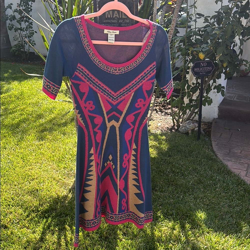 Colorful Geometric Knit Dress